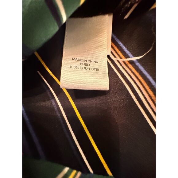 1. State Womens M Sleeveless Blouse Stripe Shirt Geometric Flowy Chevron Artsy - Picture 4 of 8